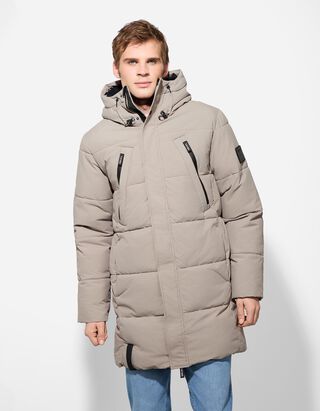 Mantel - Kapuze mit Tunnelzug - grau