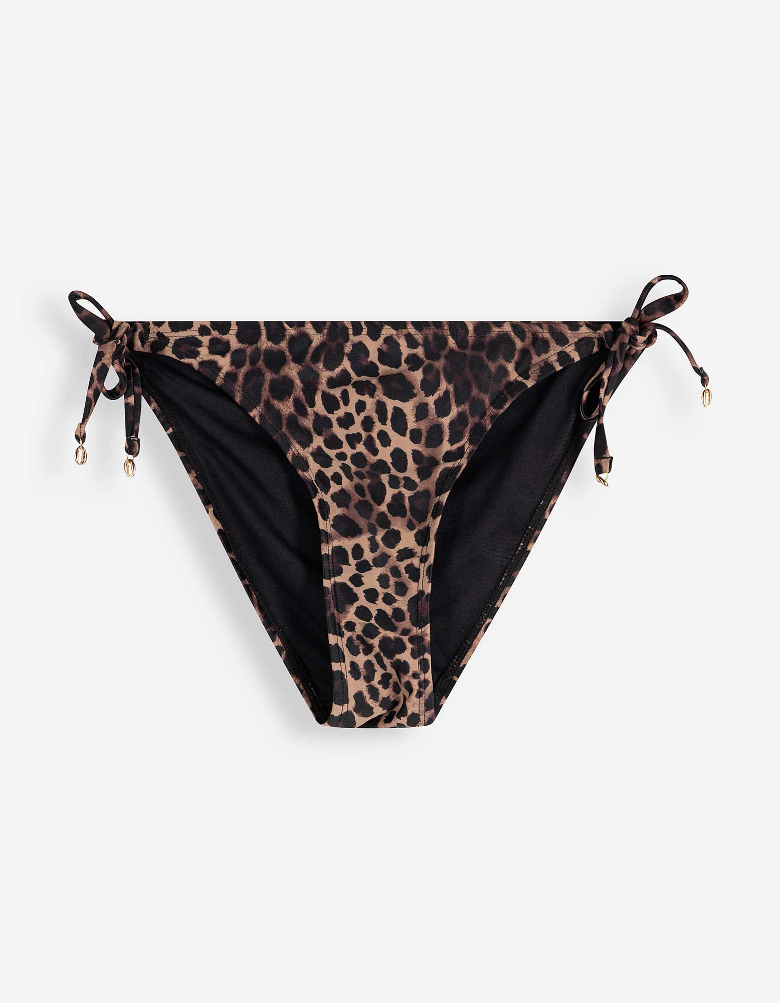 Slip de bikini - La&ccedil;ages sur le c&ocirc;t&eacute; - Brun