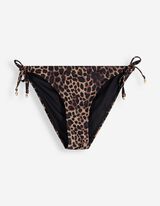 Slip de bikini - La&ccedil;ages sur le c&ocirc;t&eacute; - Brun
