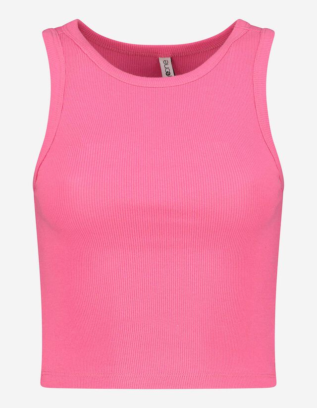 Top cropped - Coste sottili - rosa fucsia