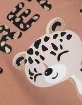 Hosszú ujjú felső - Elülső nyomtatás - világos barna