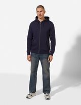 Sweatjacke - Baumwoll-Mix - Dunkelblau
