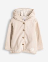 Sweatjacke - Fleece - wei&szlig;