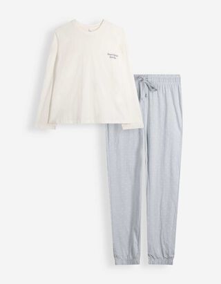 Pyjama Set aus Shirt und Hose - Allover-Muster - Bunt