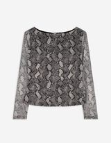 Langarmshirt - Mesh - hellgrau
