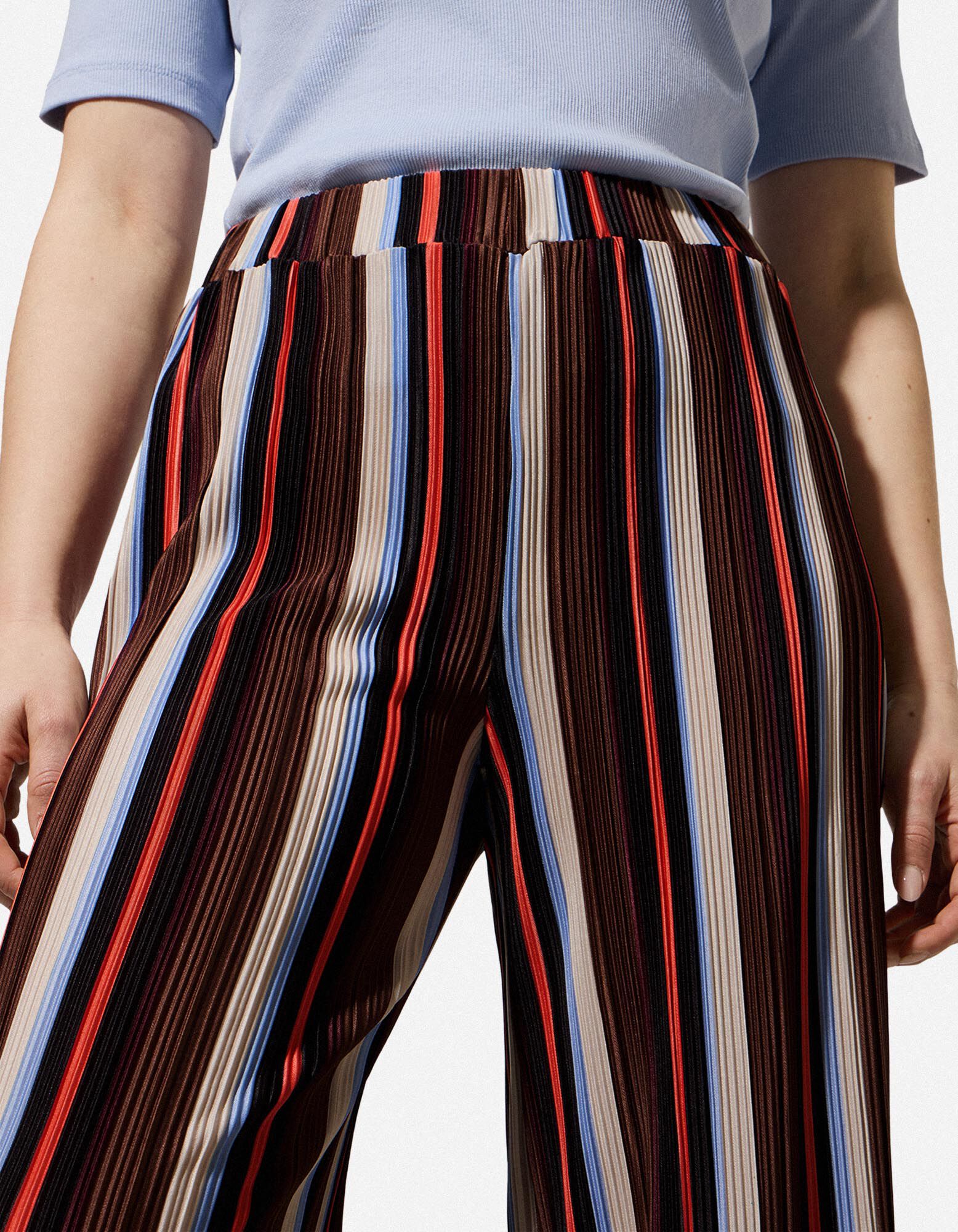 Hose - Plissee - braun