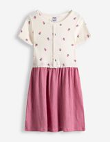 Kleit - allover-tr&uuml;kk - valge