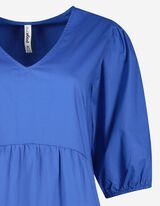 Obleka - V-izrez - temno modra