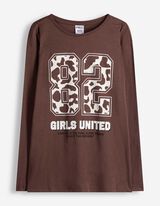 Longsleeve - Voorkantprint - bruin