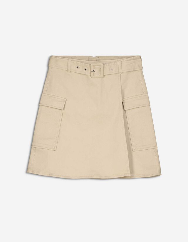 Minigonna - Effetto incrociato - beige