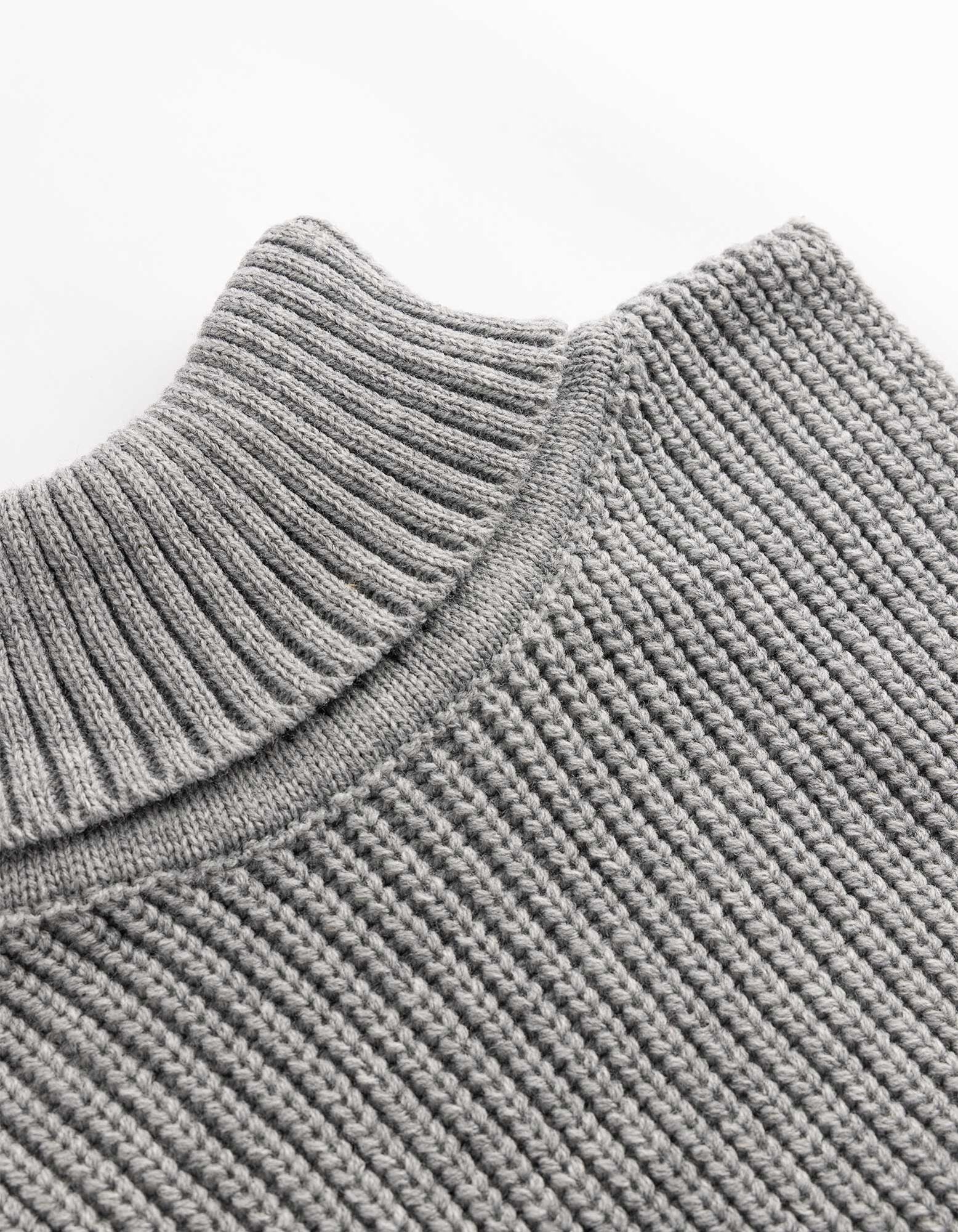 Rollkragenschal - Grobstrick - Grau