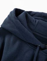 Hoodie - Baumwoll-Mix - dunkelblau