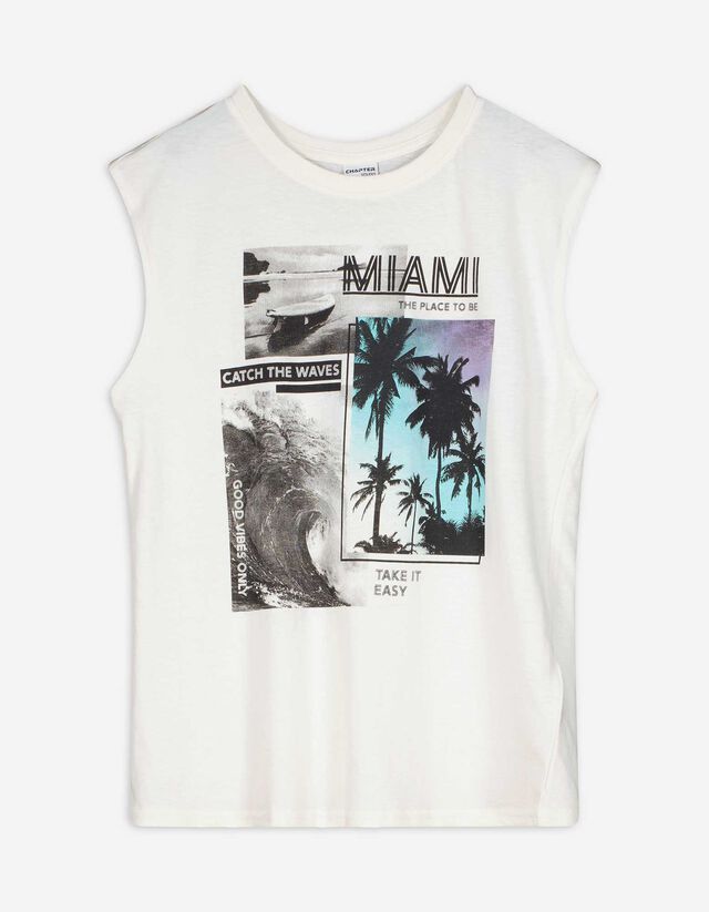 Tanktop - Frontprint - weiß