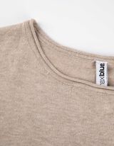 Pulóver - Bočný rázporok - bezova