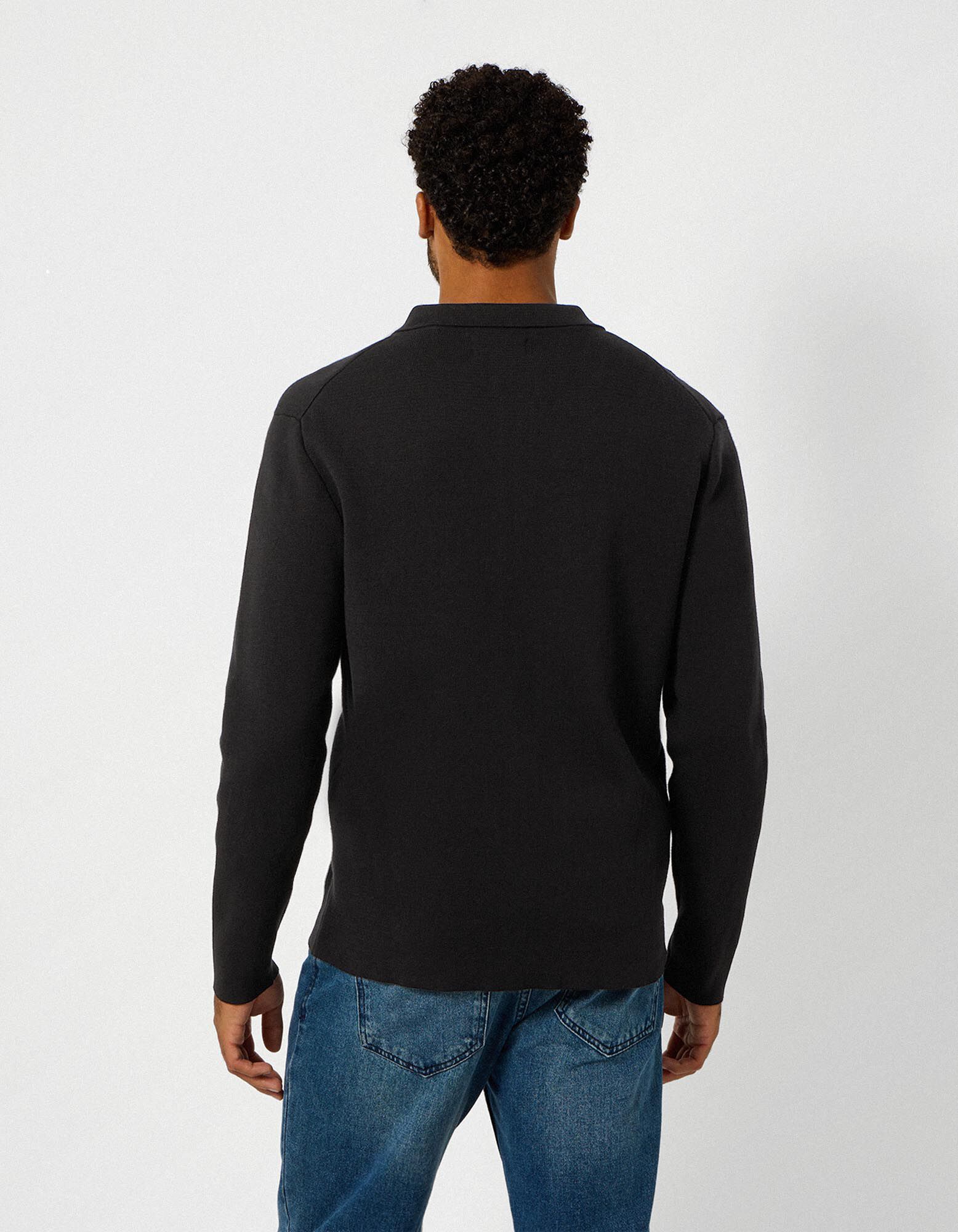 Strickjacke - Rei&szlig;verschluss - Schwarz