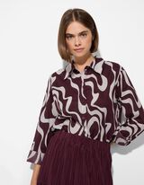 Blouse - Print all-over - donkerlila