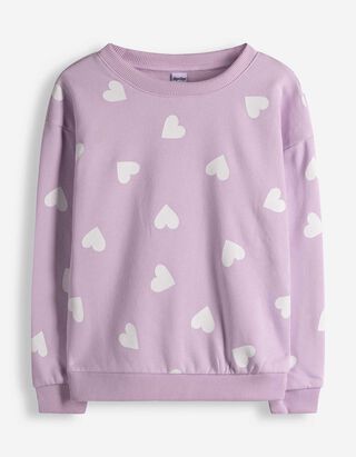Sweatshirt - Allover-Muster - lila