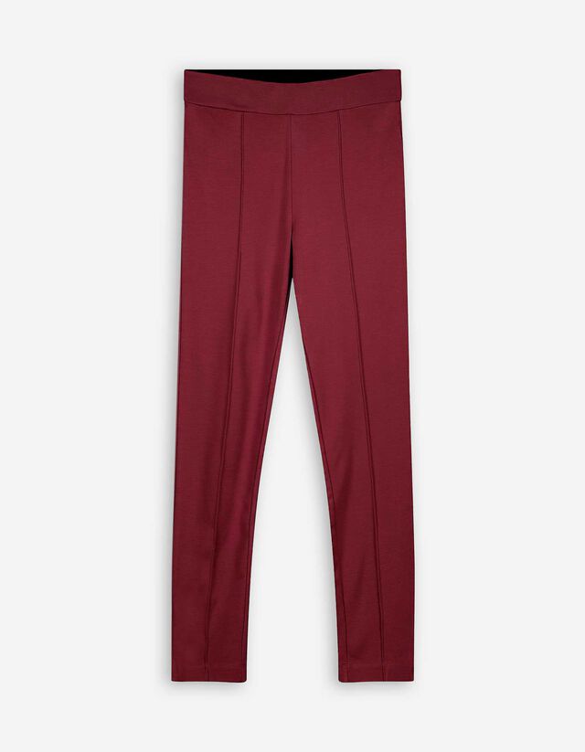 Leggings - Bundfalte - dunkelrot
