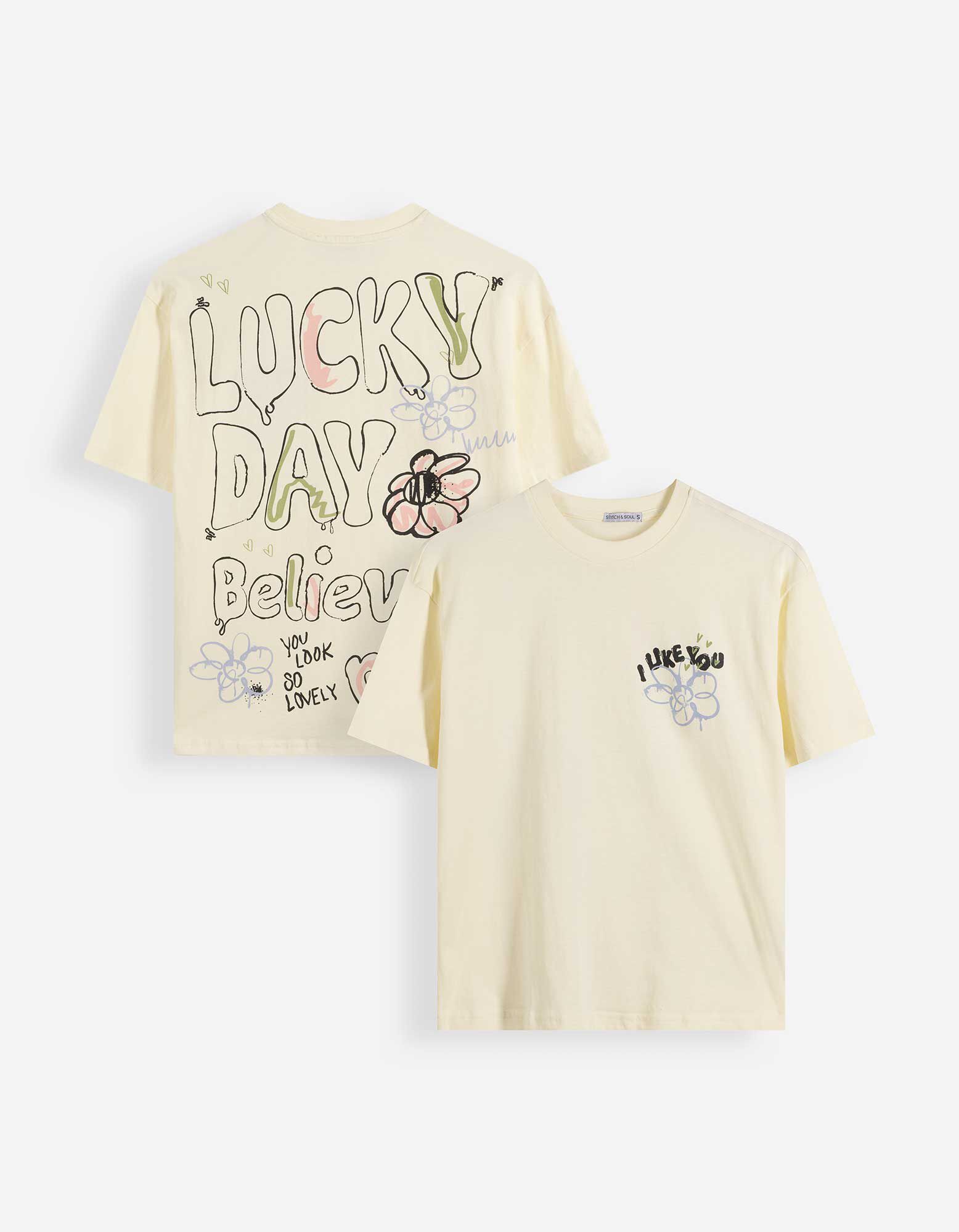 T-Shirt - Print - Gelb