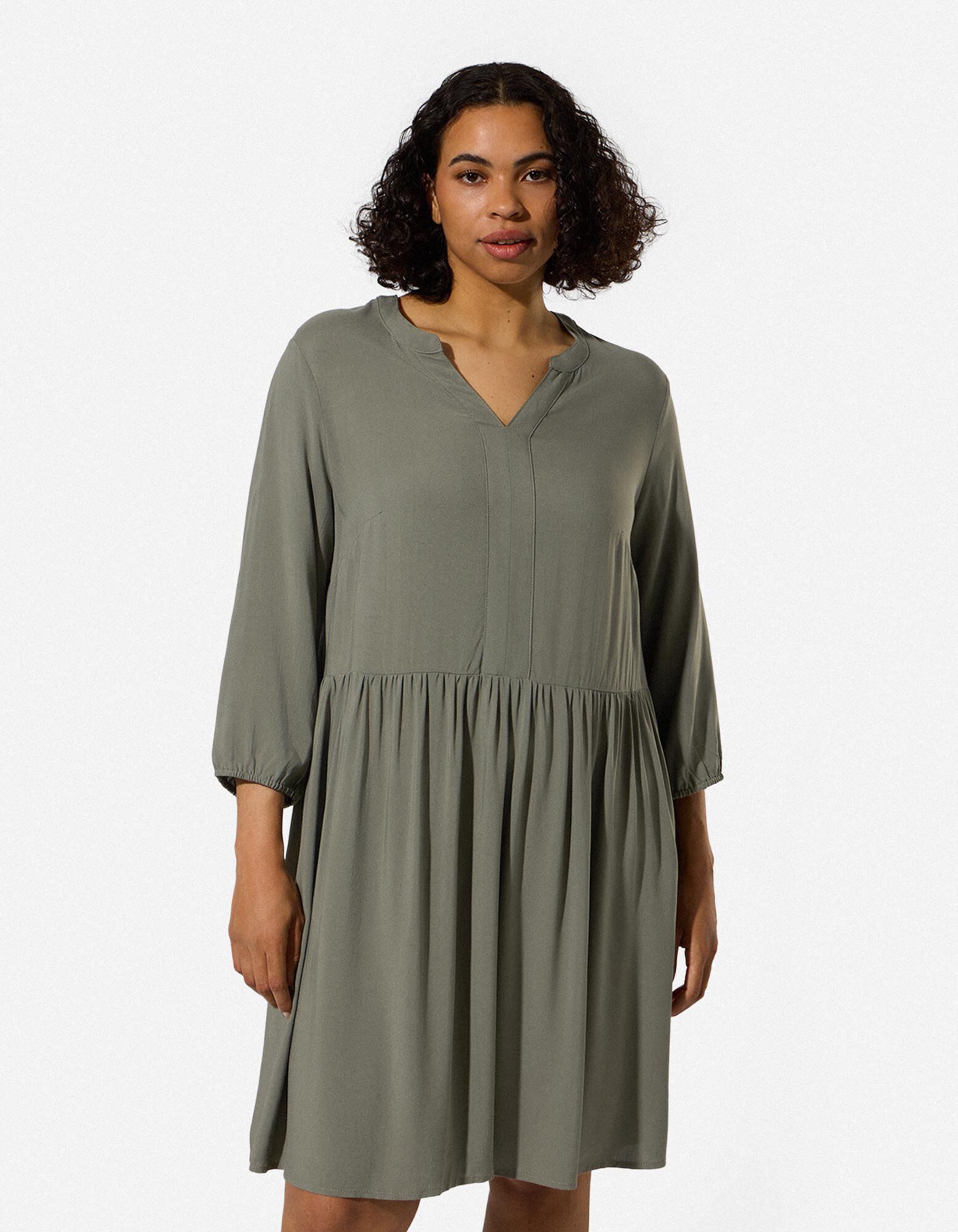Kleid - Dreiviertel&auml;rmel - Gr&uuml;n