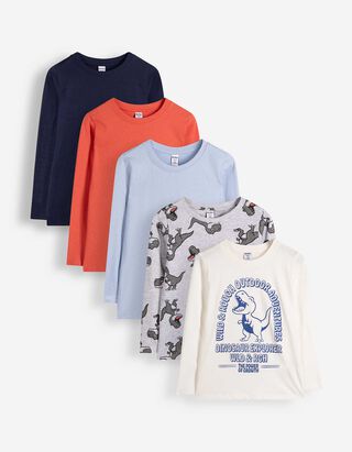 Langarmshirt - 5er-Pack
