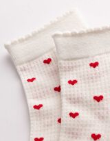 Socken - Herzen - wei&szlig;