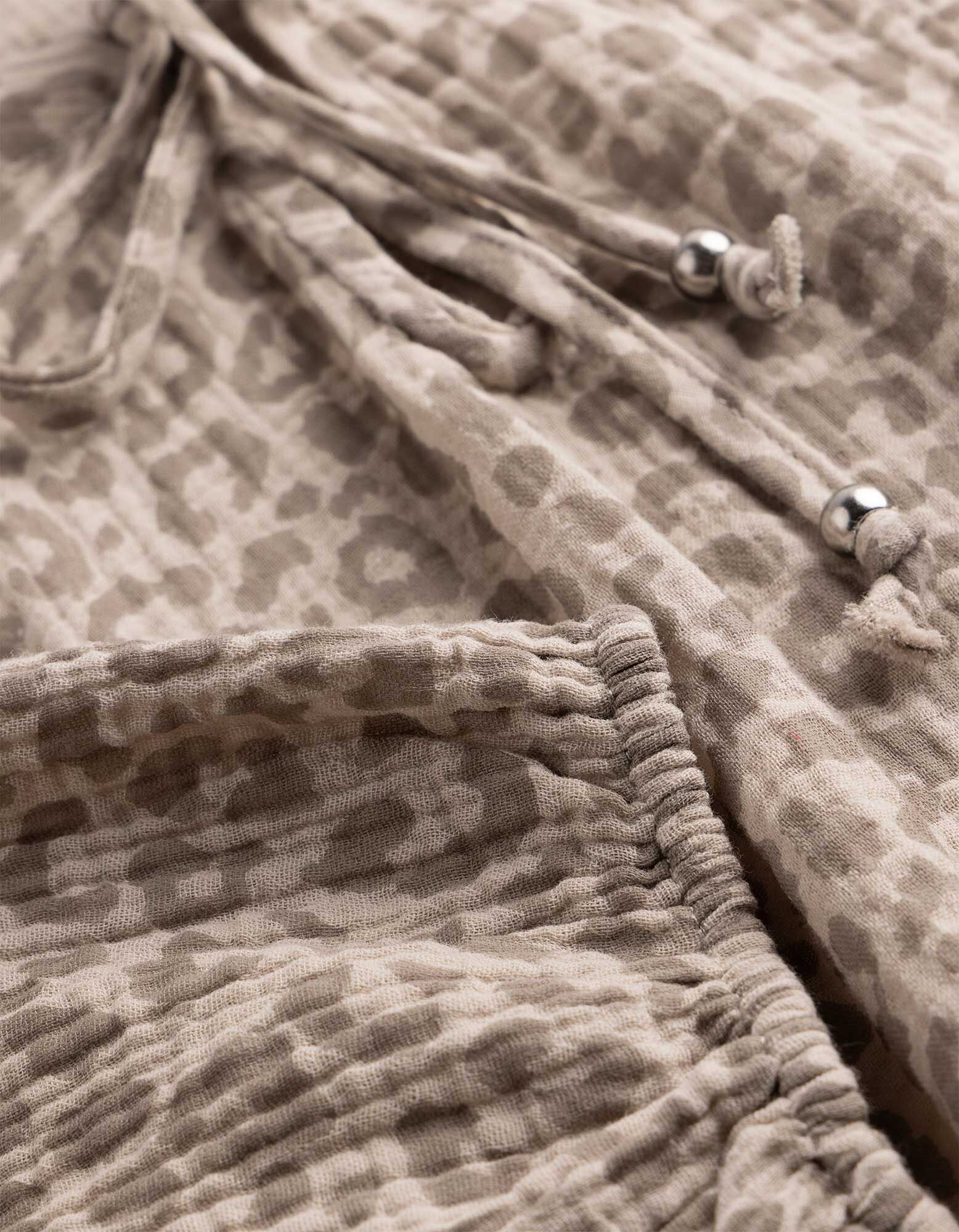 Blouse - Imprim&eacute; all-over - beige