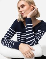 Strickpullover - Viskose-Mix - dunkelblau