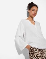 Blouseshirt - Linnenmix - wit