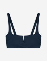 Bikini top - Rebraste - temno modra