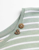 Tričko s dlouhým rukávem - Ozdobné knoflíky - sv. zelena