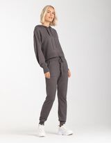 bluza z kapturem - mieszanka wiskozowa - ciemny szary