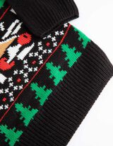 Sweter z dzianiny - Żakard - czarny