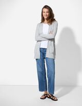 Dolga jopa - Prišiti žepi - siva