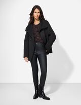 Jakna Caban - Mešanica materialov - crna