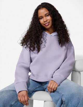 Hoodie - einfarbig - lila