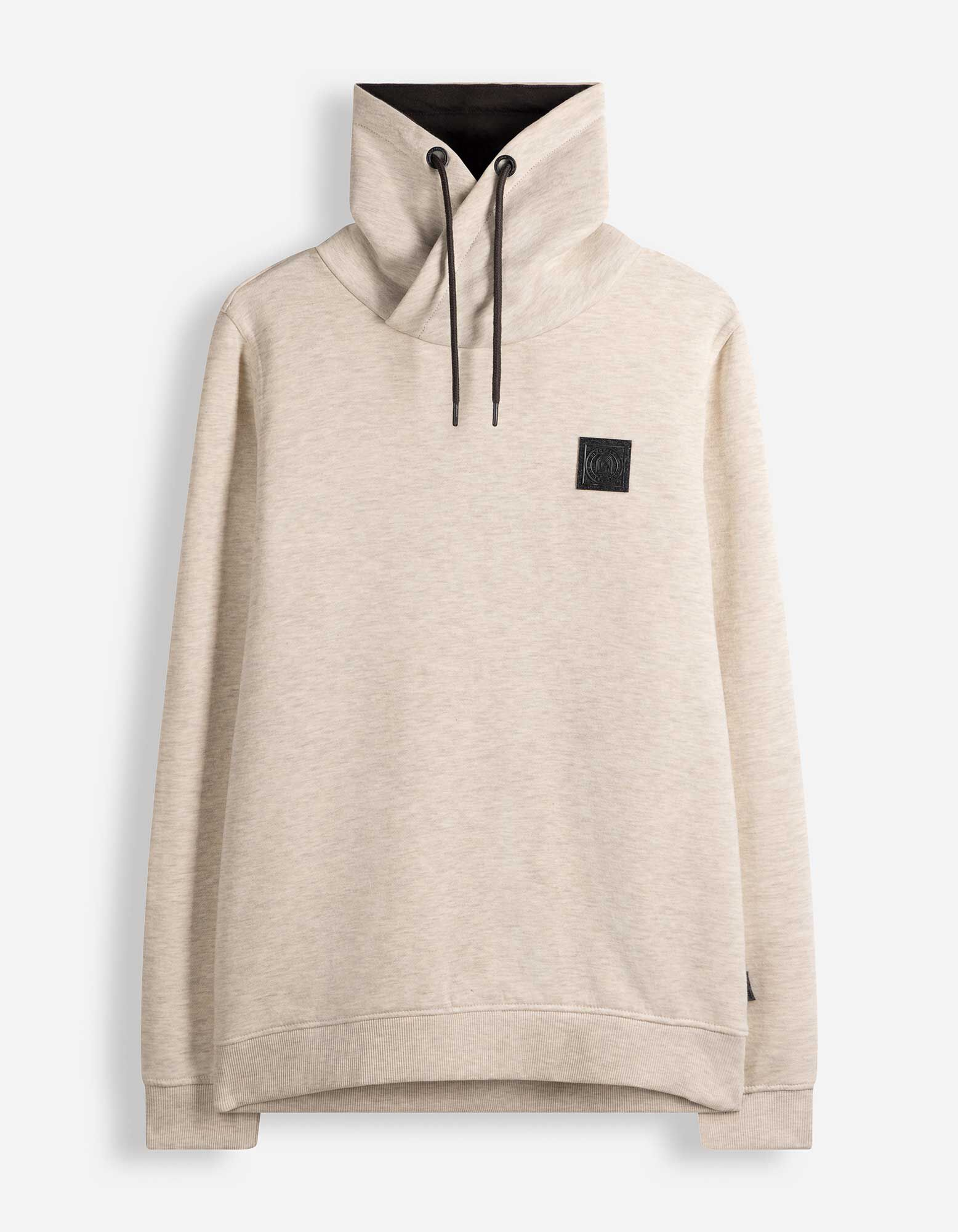 Sweatshirt - Schalkragen - Beige