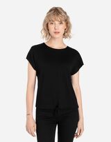 Majica kratkih rukava - Podesivi rub - crno