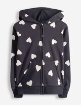 Sweatvest - Print all-over - donkergrijs