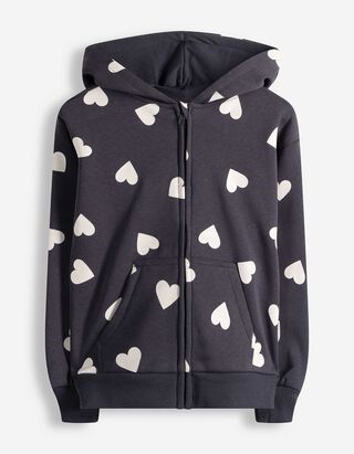 Sweatvest - Print all-over - donkergrijs