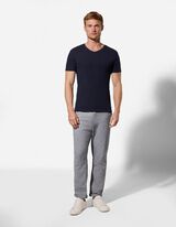 Chinohose - Leinen-Mix - dunkelblau