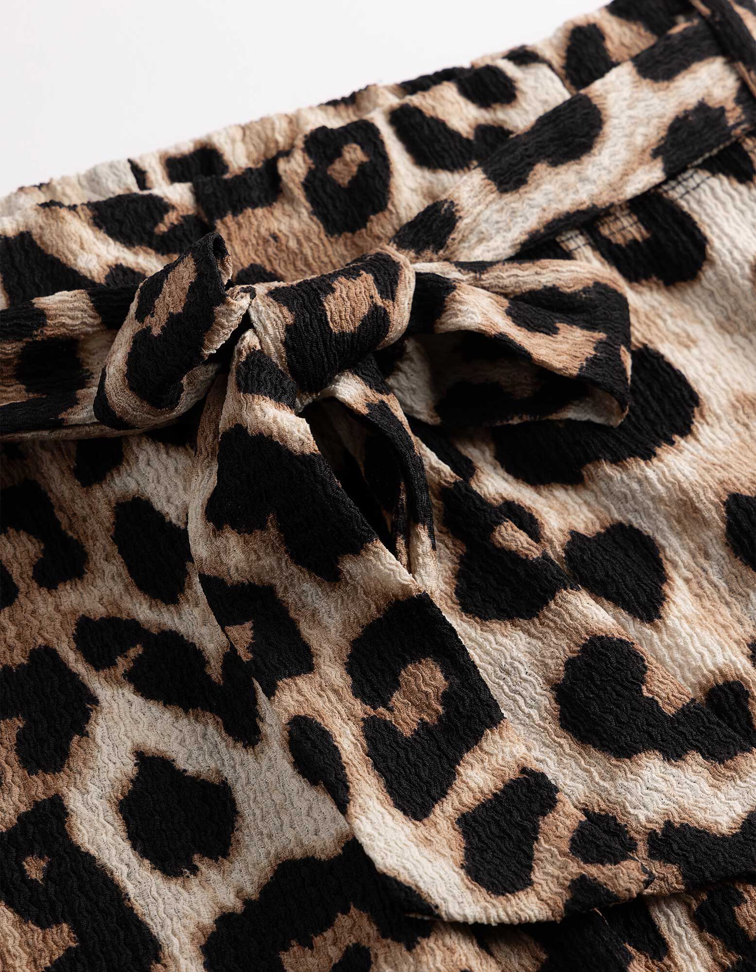 Pantalon - Motif l&eacute;opard - beige