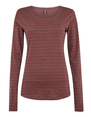 Damen Longsleeve mit Feder-Print