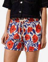 Short - Motif floral - Rouge