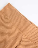 Platėjančios kelnės - Mezginys stulpeliu - smelio spalvos