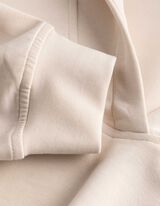 Hoodie - V-Ausschnitt - beige