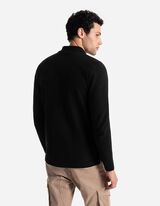 Tričko s dlhým rukávom - Zips - cierna