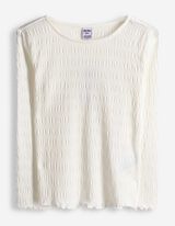 T-shirt &agrave; manches longues - Unicolore - blanc