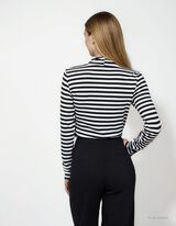 Langarmshirt - Rollkragen - wei&szlig;