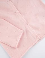 rozpinany sweter - zwijane krawędzie - rozowy